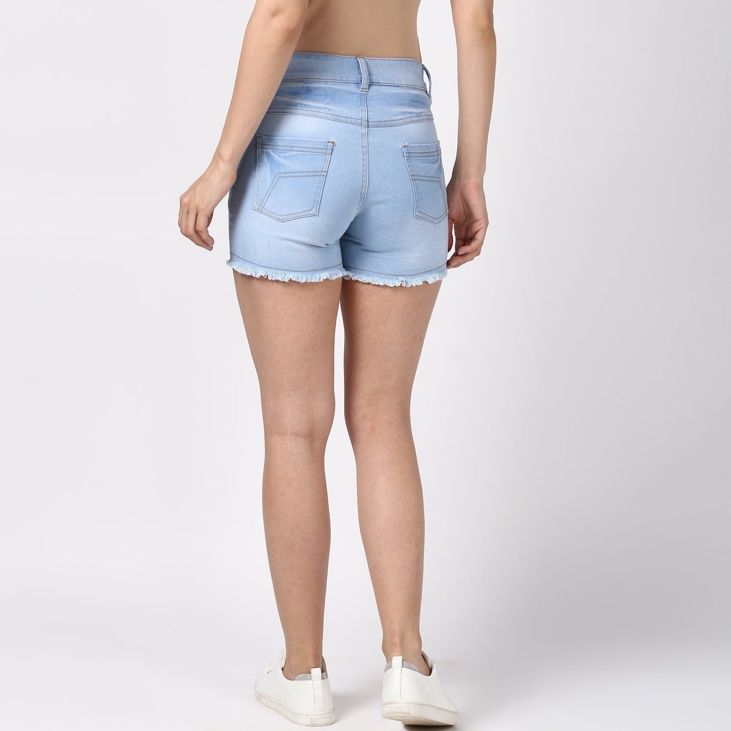 Women's Denim Blue Ice Wash Shorts