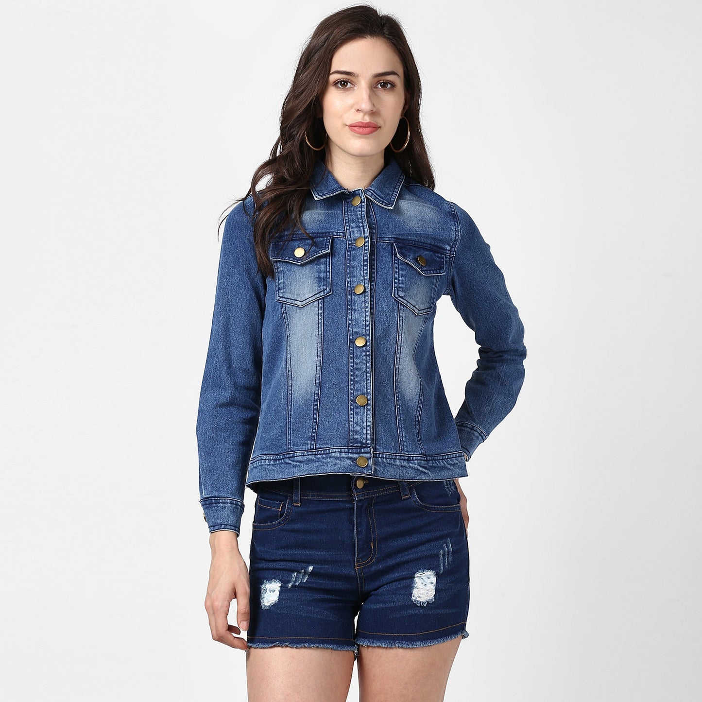 Women's Hand Painted Denim Jacket -Pow