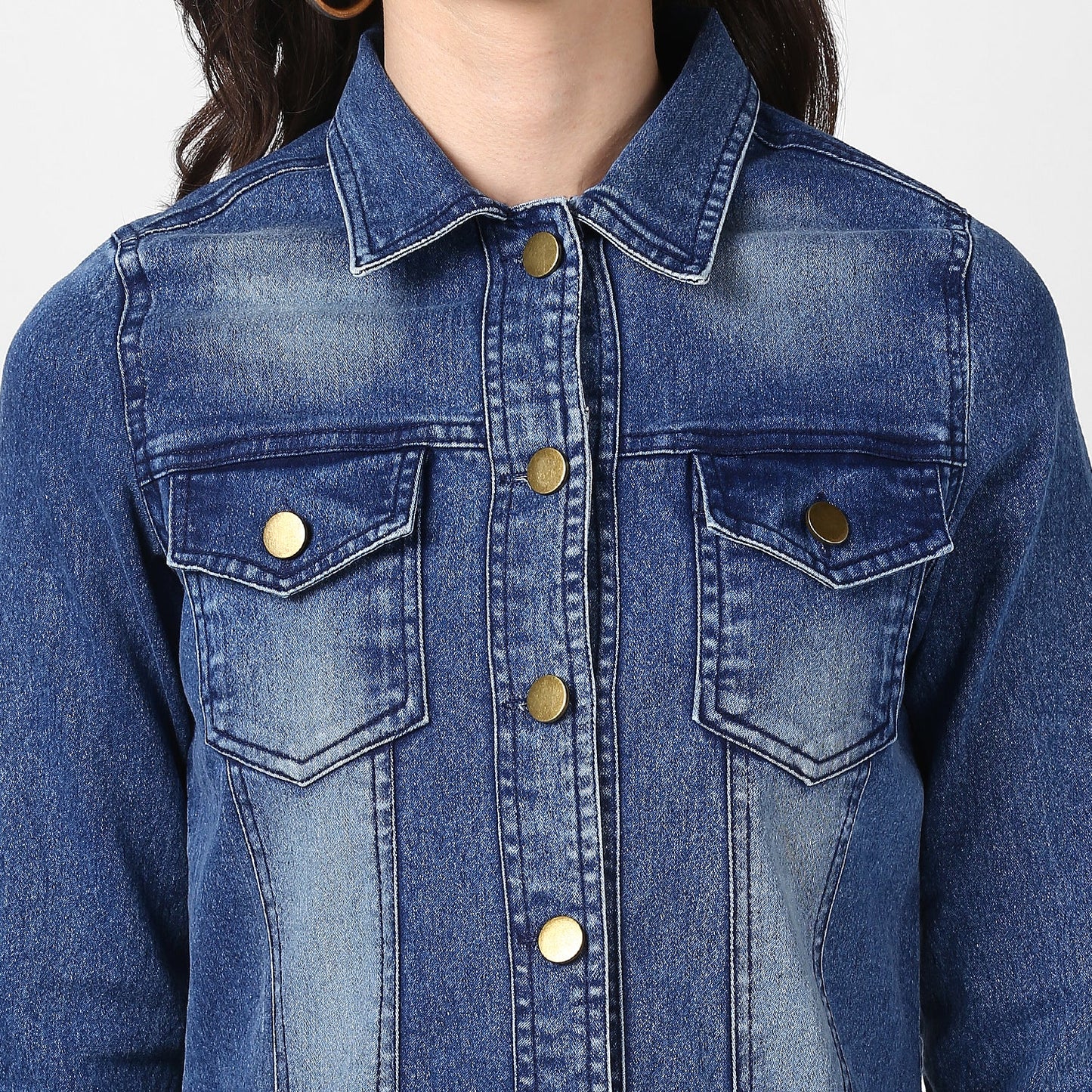 Women's Hand Painted Denim Jacket -Pow