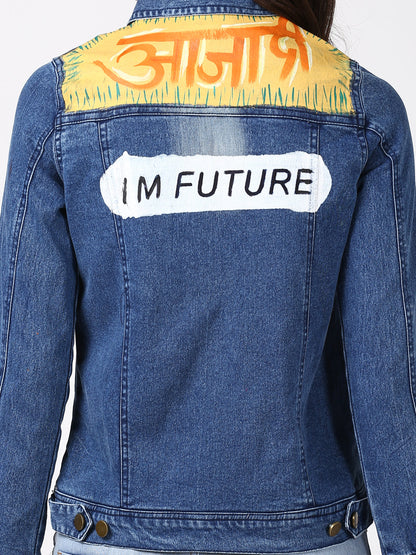 Women's Hand Painted Denim Jacket -Future
