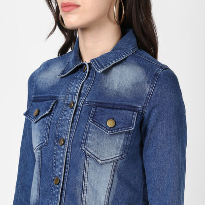 Women's Hand Painted Denim Jacket -Zap