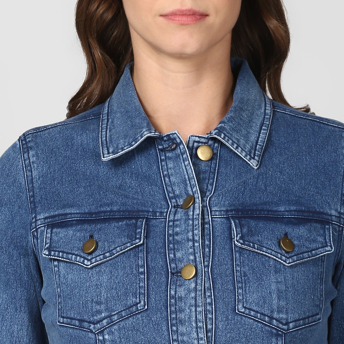 Women's Blue Denim Peplum Style Jacket
