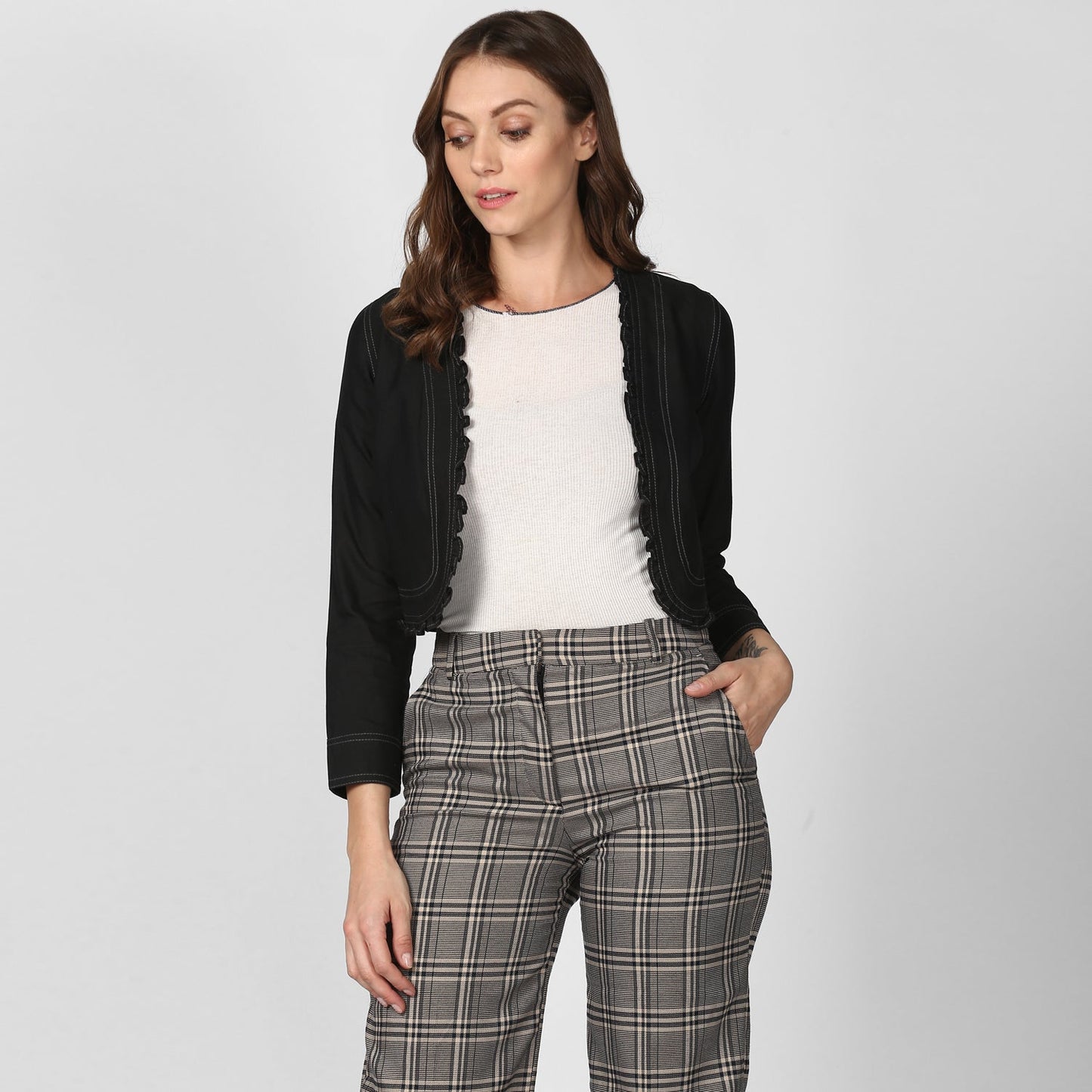Women's Black Denim Short Shrug