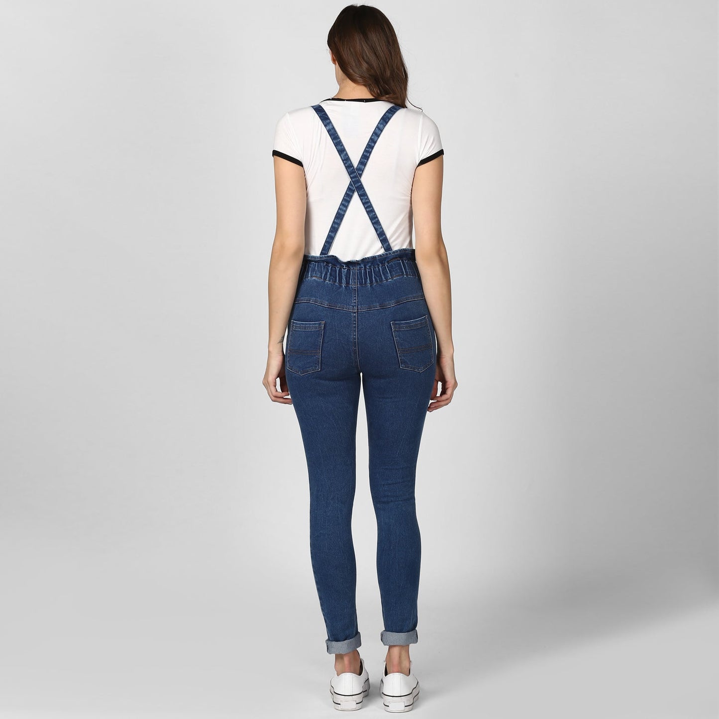 Women's Denim Pants with Pinafore straps