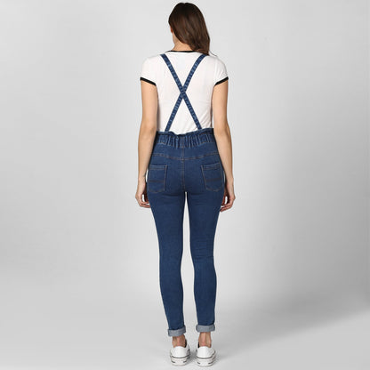 Women's Denim Pants with Pinafore straps