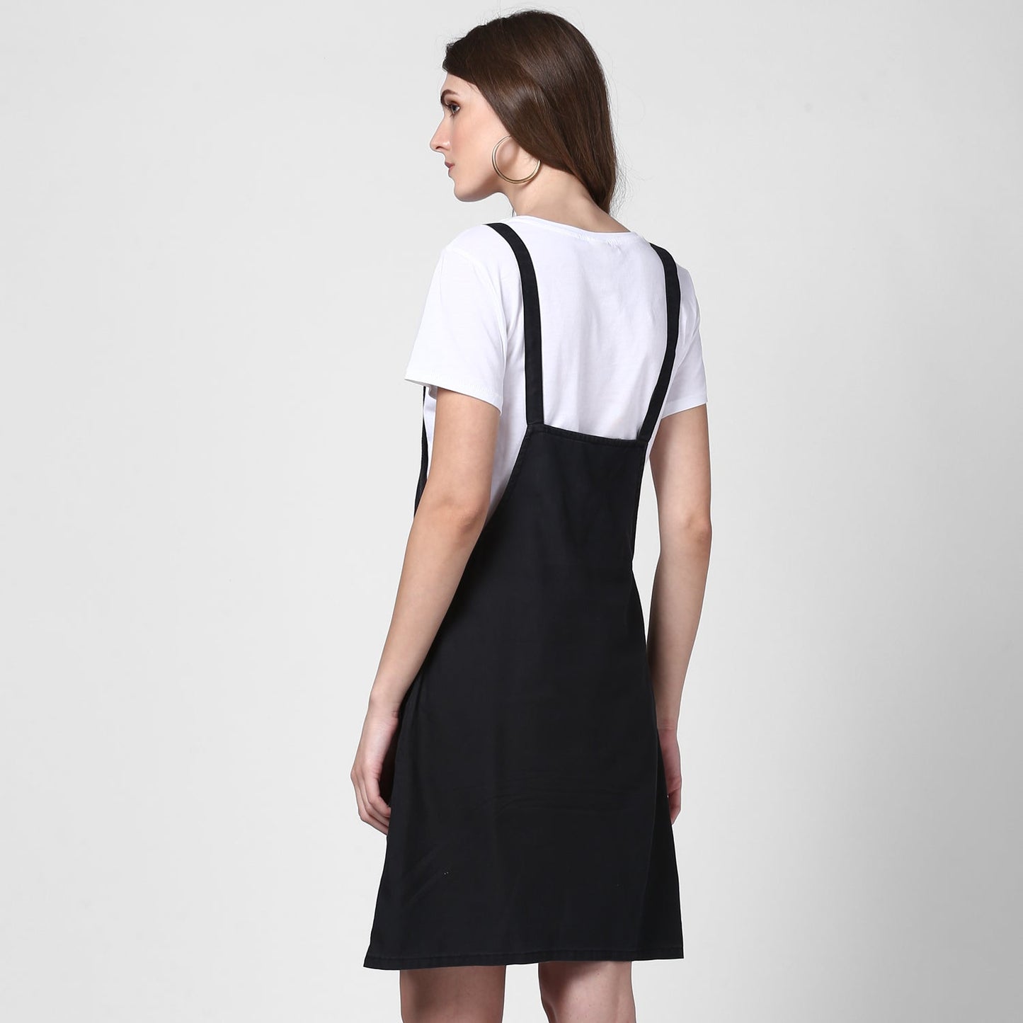 Women's Black Denim Dungaree Dress(t -shirt not included)