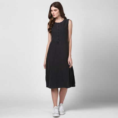 Women's Black Denim Dress