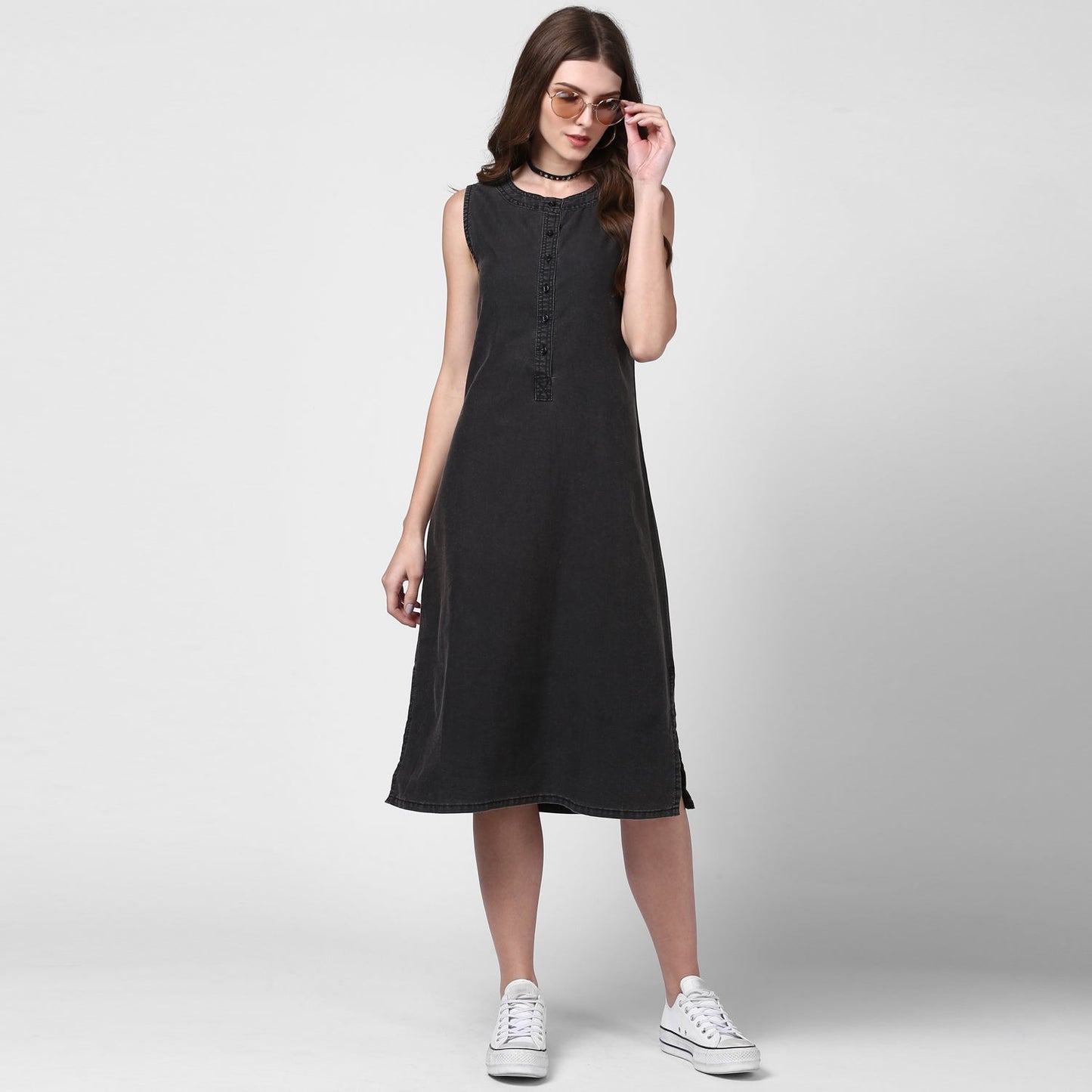 Women's Black Denim Dress