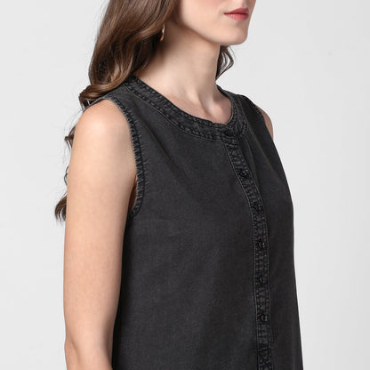 Women's Black Denim Dress