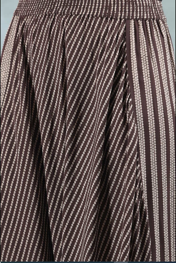 Women's Brown Rayon Printed Harem Pant.