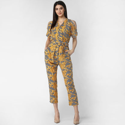 Women's Crepe Cold Shoulder Jumpsuit