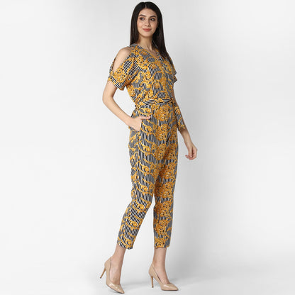 Women's Crepe Cold Shoulder Jumpsuit