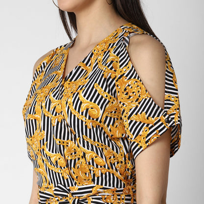 Women's Crepe Cold Shoulder Jumpsuit
