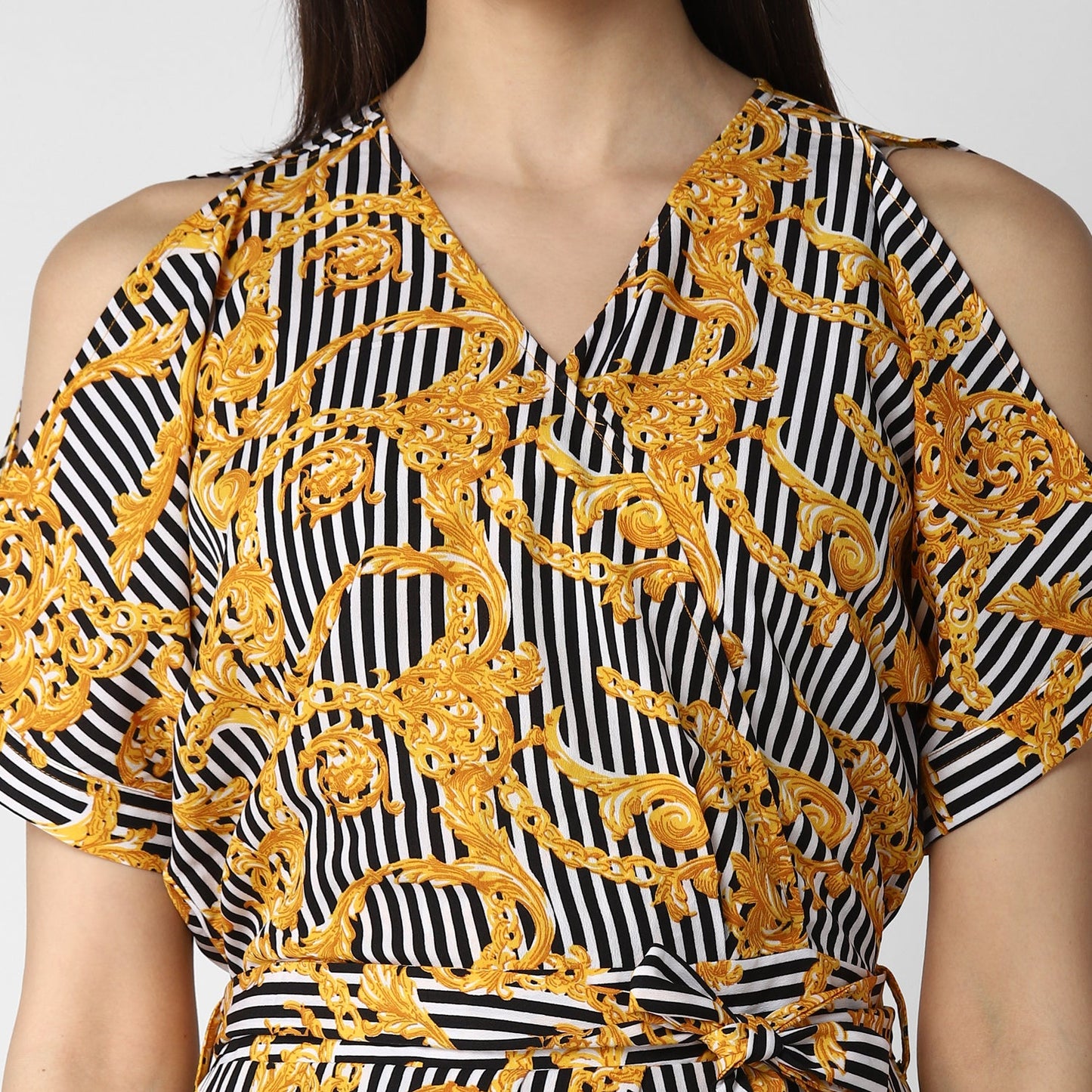 Women's Crepe Cold Shoulder Jumpsuit