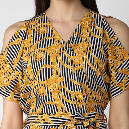 Women's Crepe Cold Shoulder Jumpsuit
