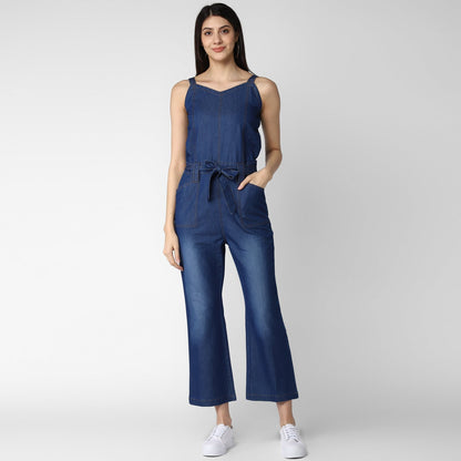 Women's Denim Strap Style Jumpsuit