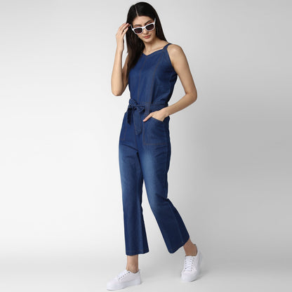 Women's Denim Strap Style Jumpsuit