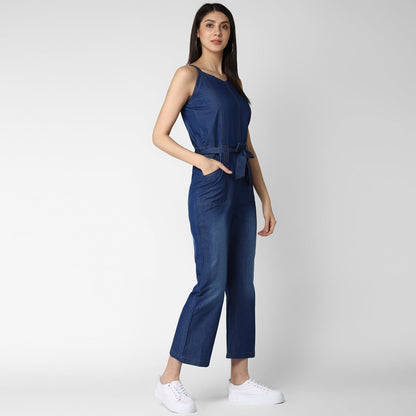 Women's Denim Strap Style Jumpsuit