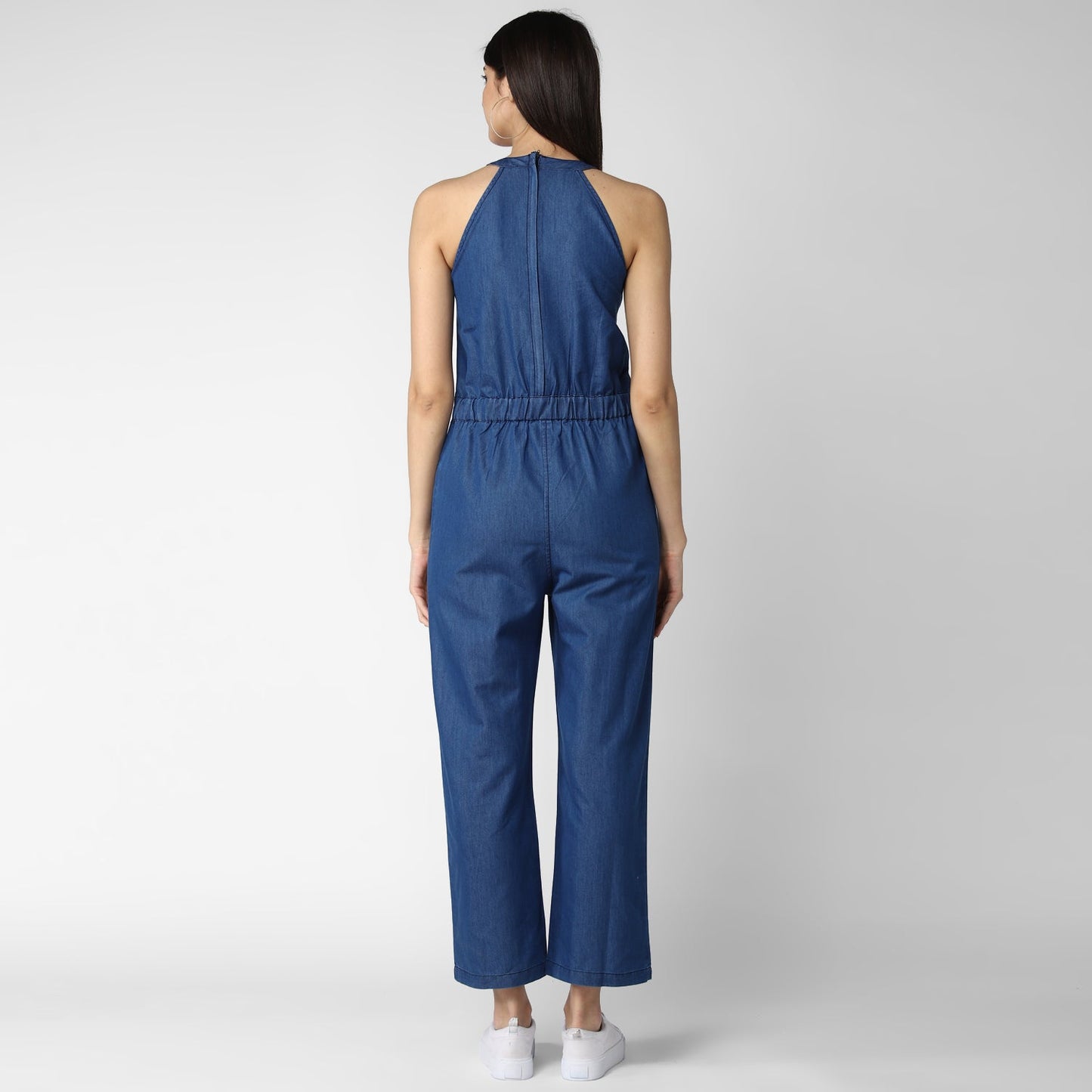 Women's Denim Sleeveless Jumpsuit