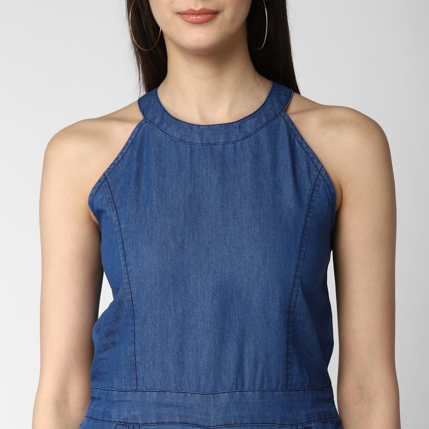 Women's Denim Sleeveless Jumpsuit