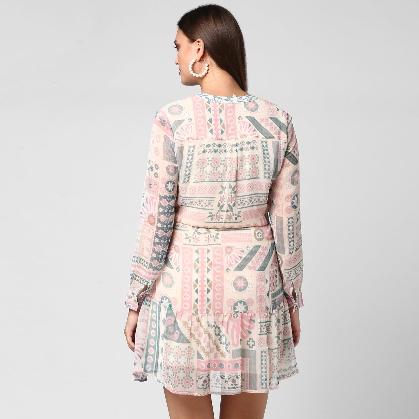 Women's Chiffon Dress with waist drawstring