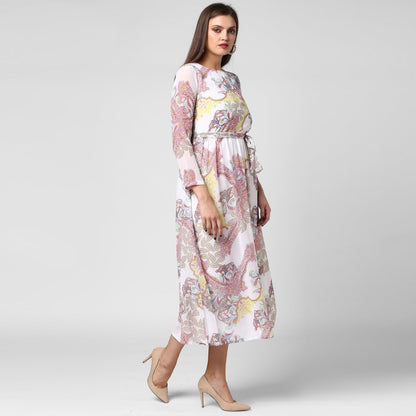 Women's White Georgette Dress