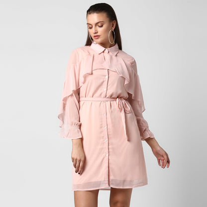 Women's Pink Chiffon Dress