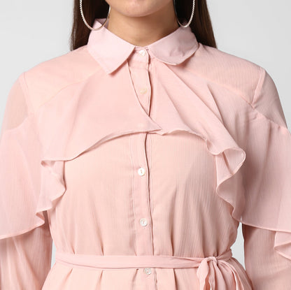 Women's Pink Chiffon Dress