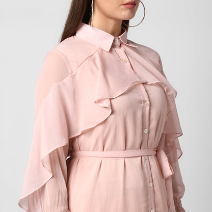 Women's Pink Chiffon Dress