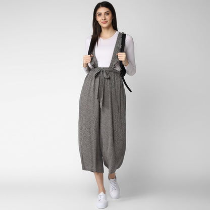 Women's Rayon Crepe Pinafore Pants cum Dungaree (Inner not provided)