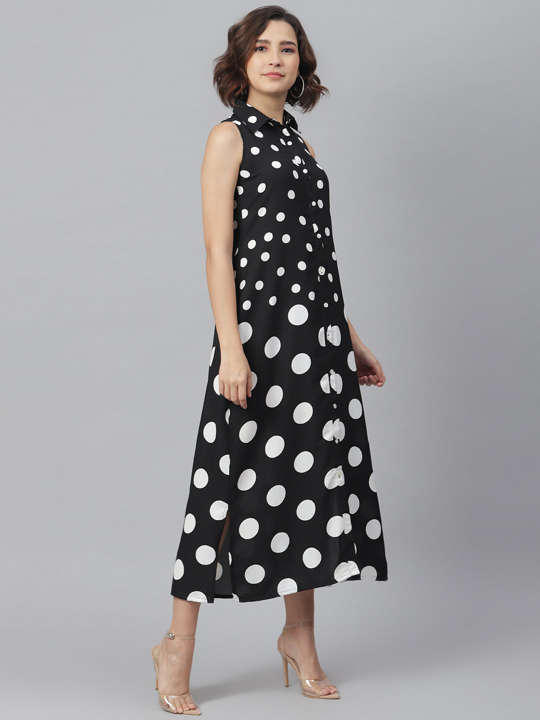 Women's Black & White Polka Maxi