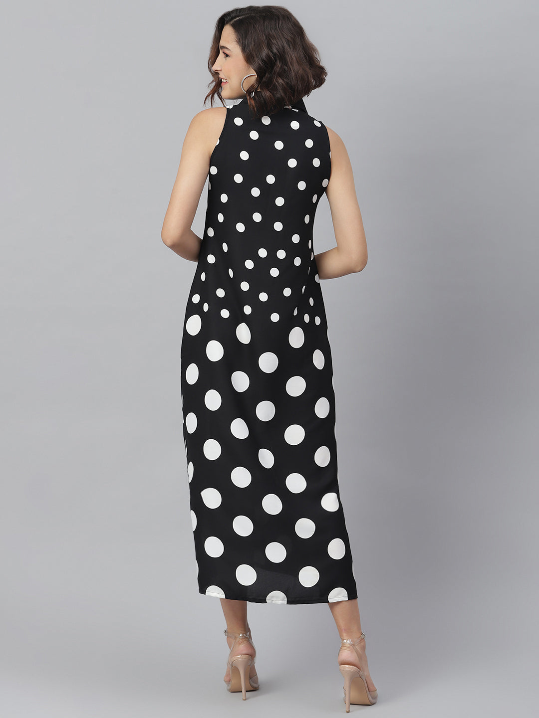 Women's Black & White Polka Maxi