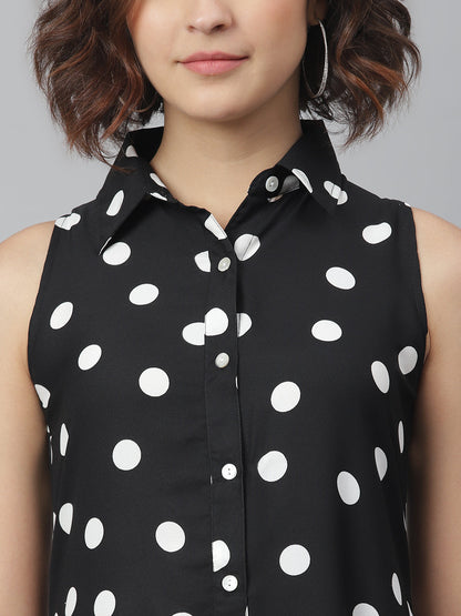 Women's Black & White Polka Maxi