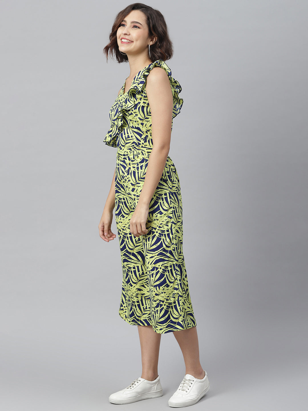 Women's Yellow and Blue printed Jumpsuit