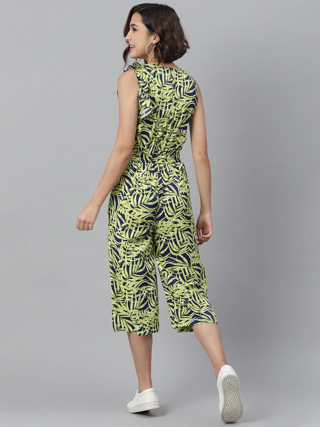 Women's Yellow and Blue printed Jumpsuit