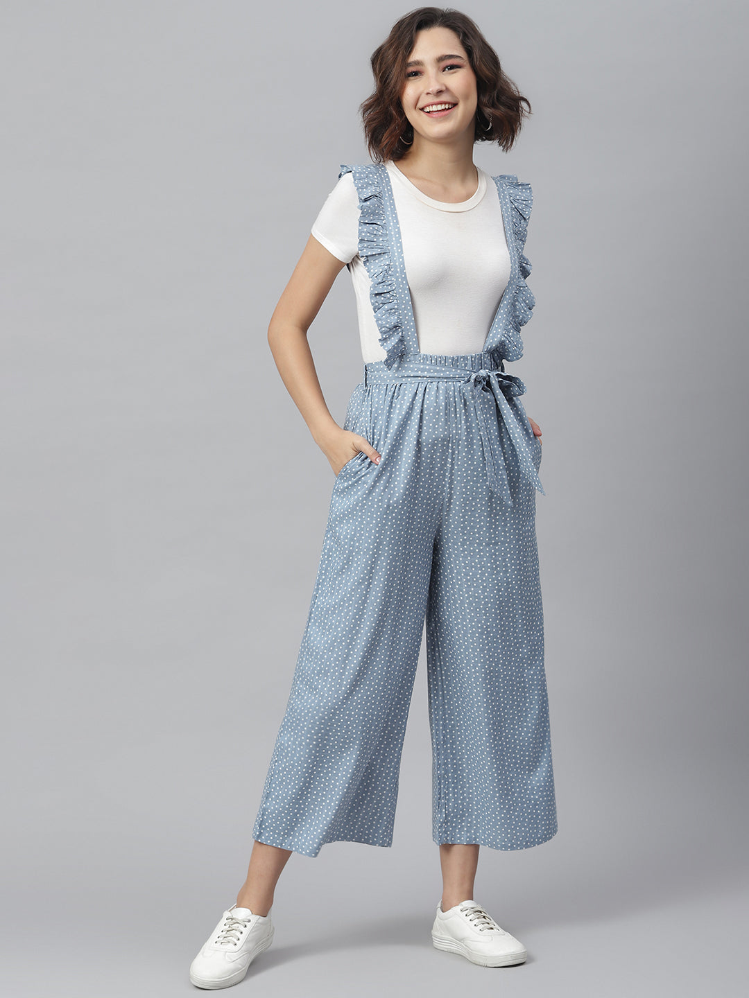 Women's Blue Pinafore Trousers (T -shirt not included)