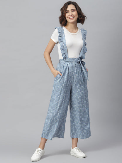 Women's Blue Pinafore Trousers (T -shirt not included)