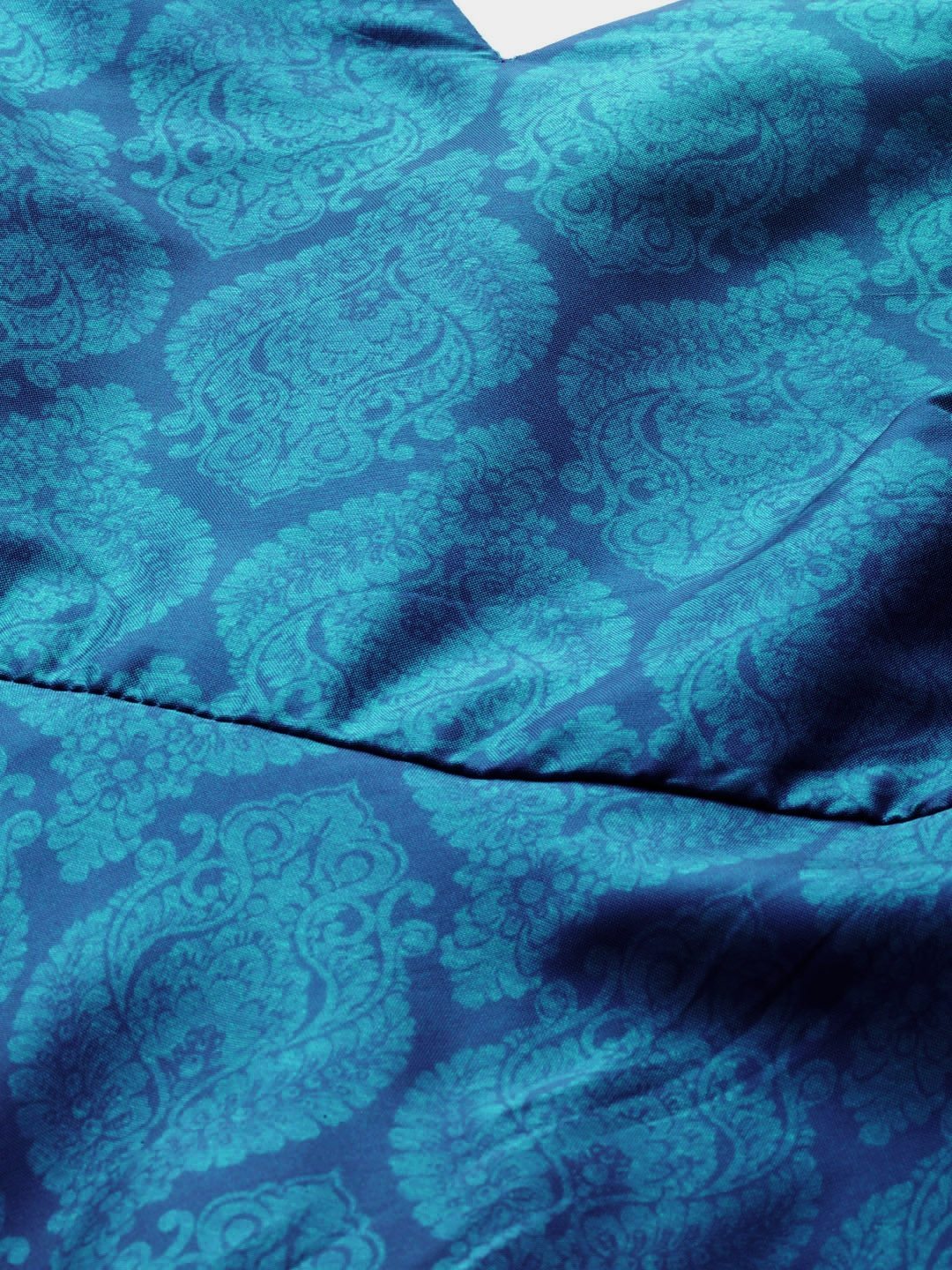 Women's  Blue & Pink Floral Digital Printed Maxi Dress
