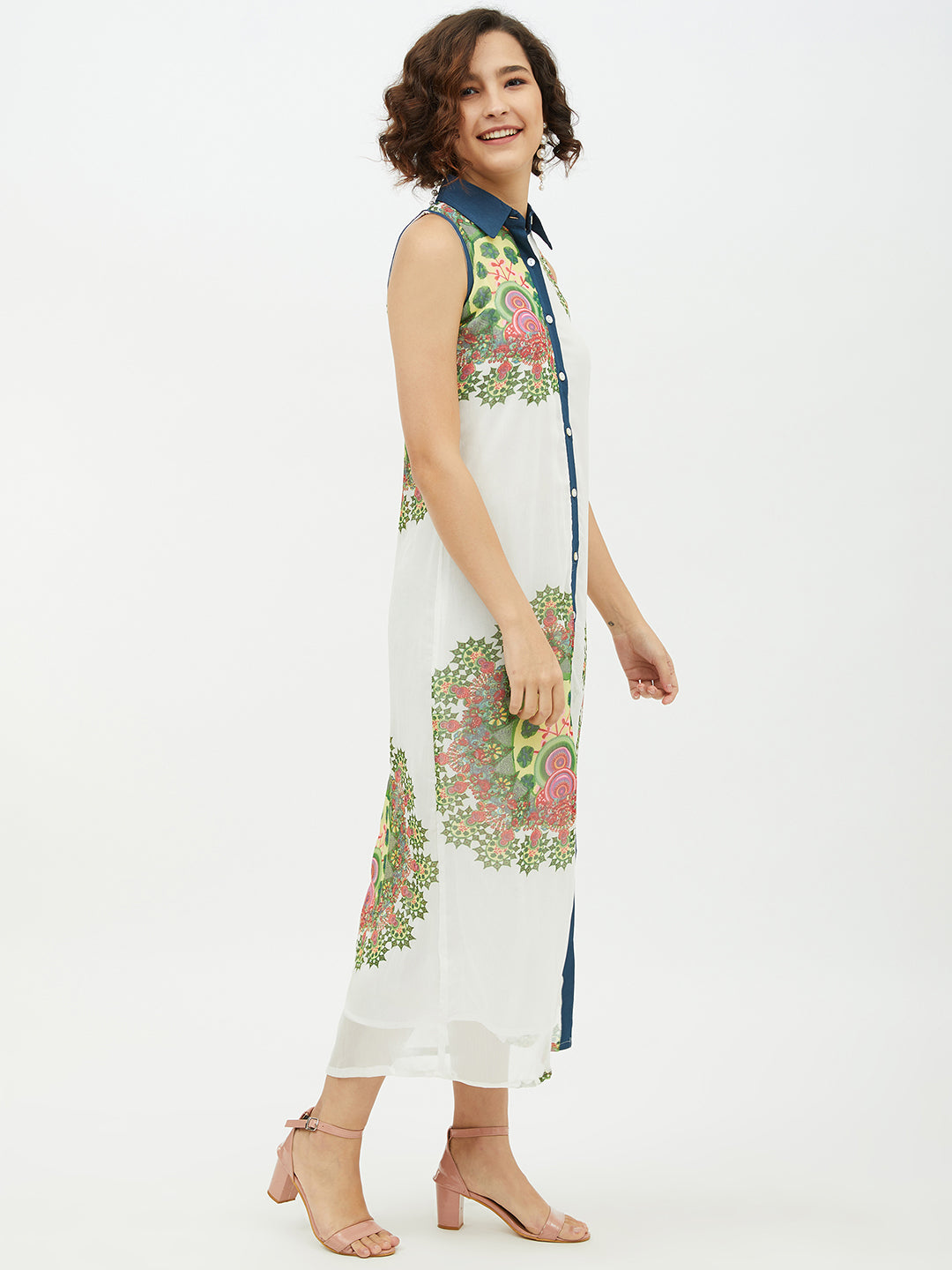 Women's Polyester Georgette Floral Printed Long Dress