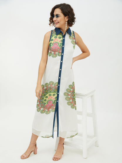 Women's Polyester Georgette Floral Printed Long Dress