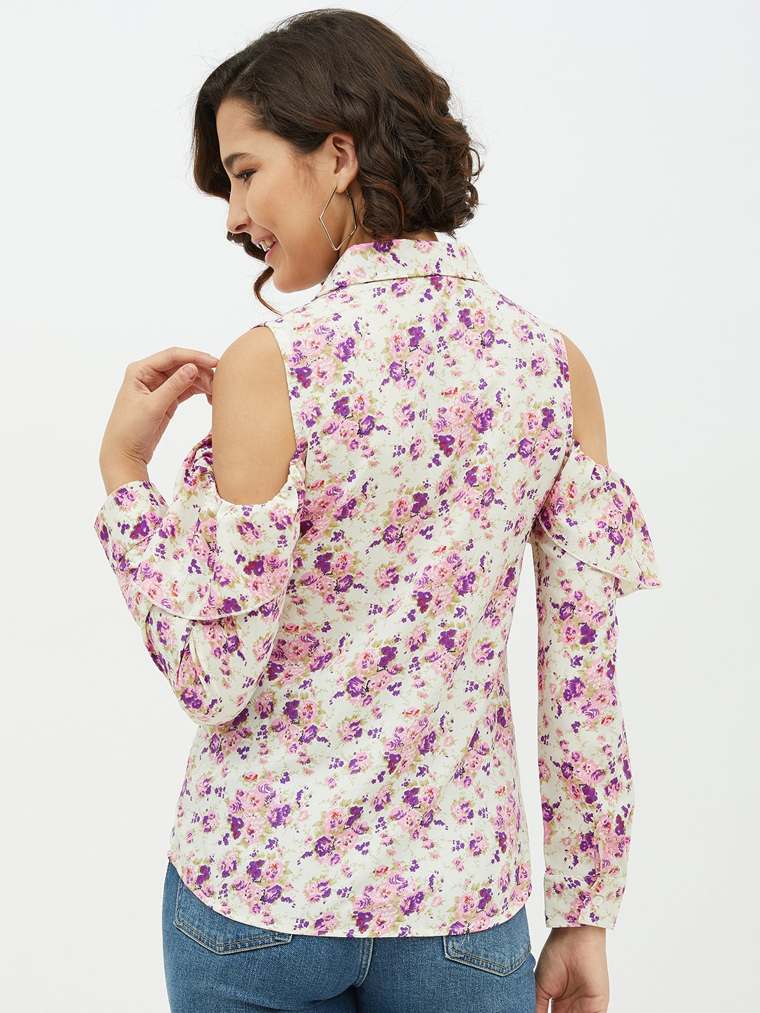 Women's Floral Cold Shoulder Shirt