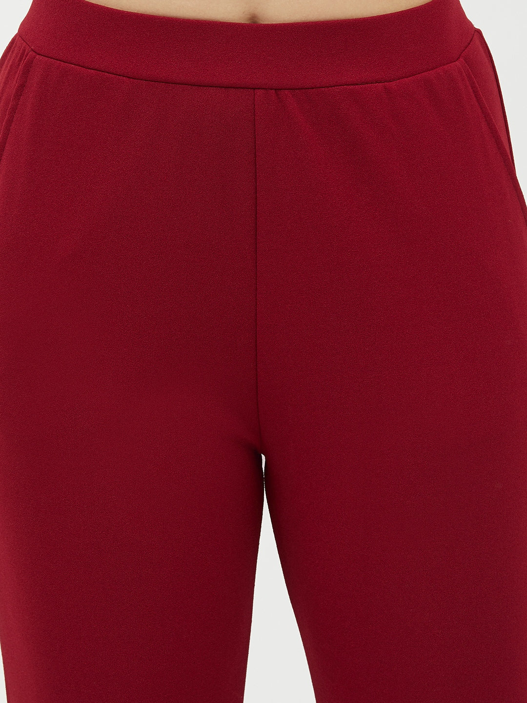 Women's Maroon Jogger Style Trousers
