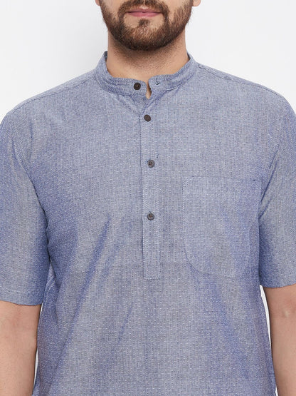 Men's Woven Design Grey Kurta