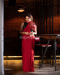 Women's Red handwoven Noyel Silk Saree