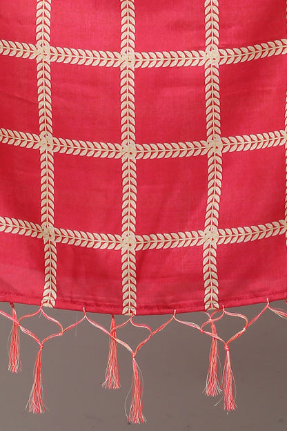 Women's Pink Color Art Silk Digital Printed Dupatta
