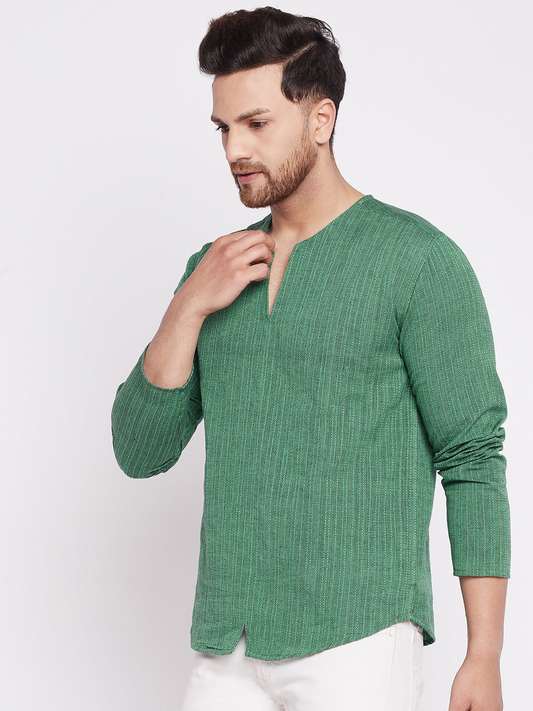 Men's Kurta with Slit Necklin