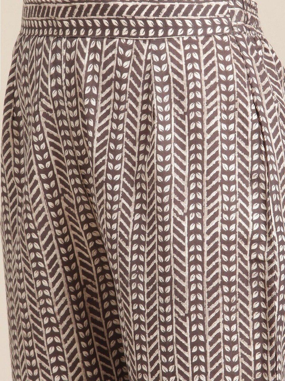 Women's KSUT Women Cream-Coloured Printed Kurta with Trousers