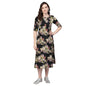 Women's Multi Polyester Printed 3/4 Sleeve Mandarin Collar Casual Dress