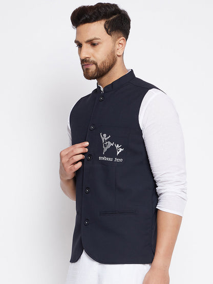 Men's Bindaas Jiyo Woven Design Nehru Jacket