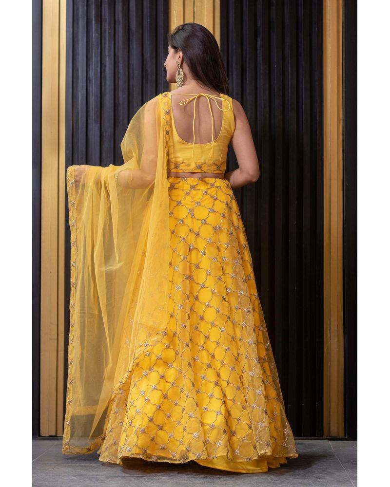 Women's Yellow Lehenga Choli (3pcs set)